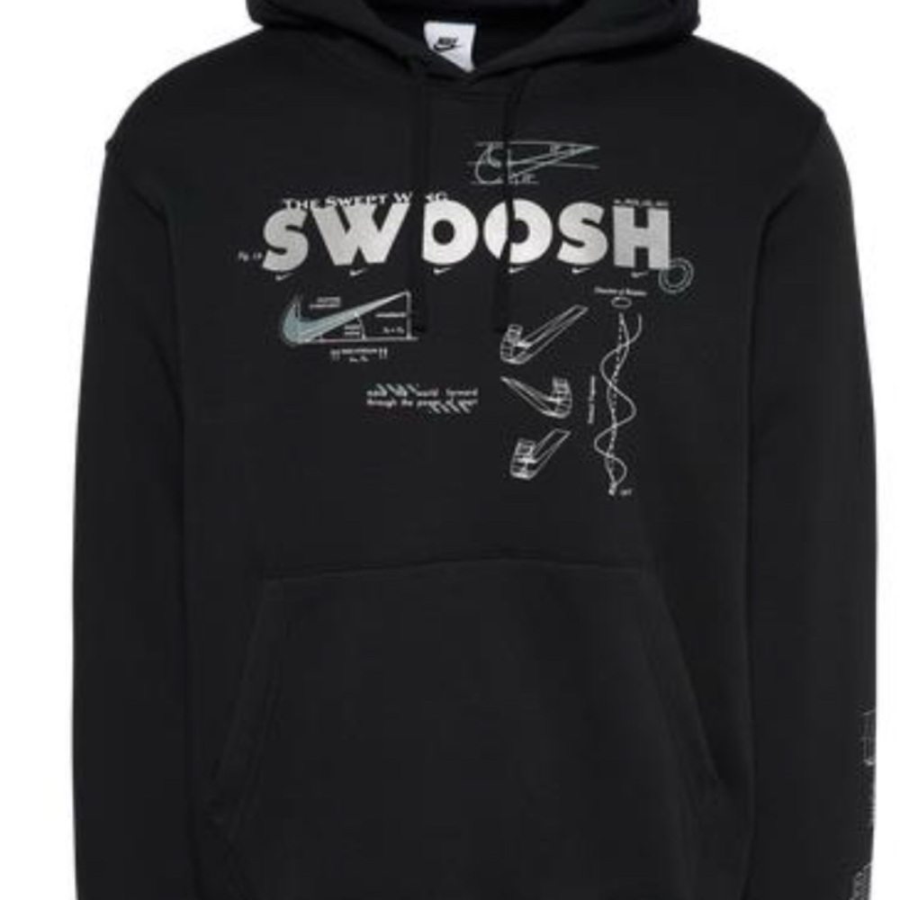 NWOT NIKE  Black Swoosh Graphic Hoodie